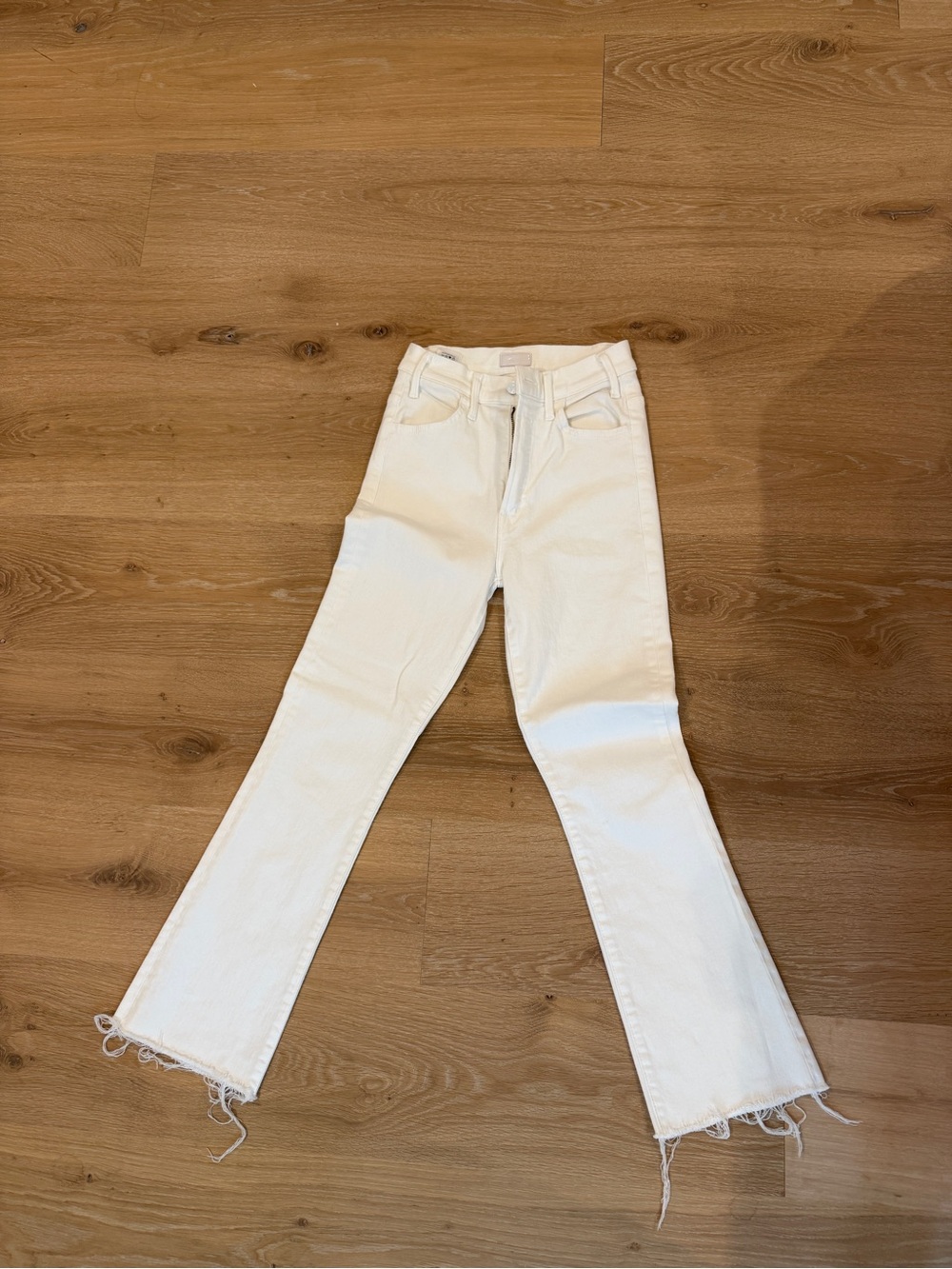 Mother Flared Raw-Hem Jeans